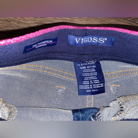 Girls Vigoss Super Stretch Bermuda Shorts Knit Waistband Blue (2JEANSFOR 1 Deal) - Picture 15 of 17